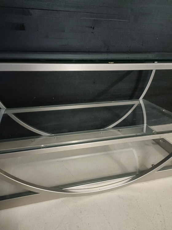 Image 1 of Metal coffee table with glass