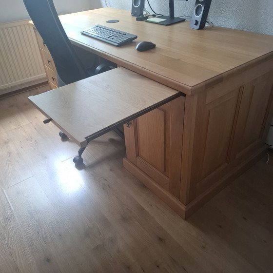 Scrivania in rovere chiaro massello con giglio – Scrivanie, Metal, Wood (photo 5 of 15)