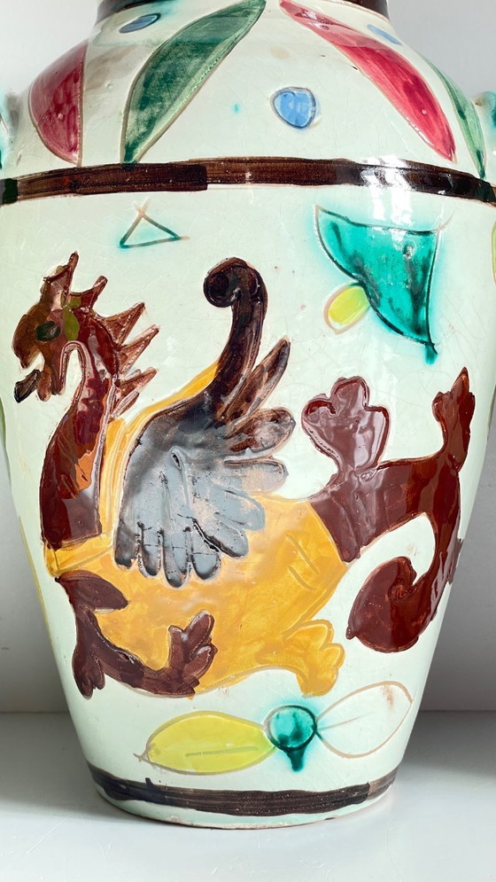 Image 1 of Vintage Italy VASES DRAGON Pattern