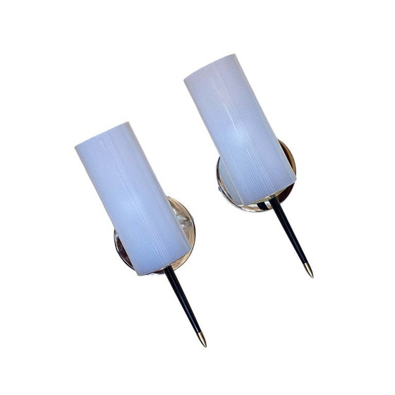 Pair of Vintage Plexiglass Plastic and Brass Wall lights (photo 9 of 9)