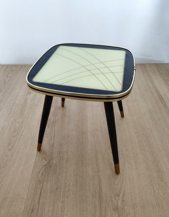 Image 1 of Fifties side table with unusual motif