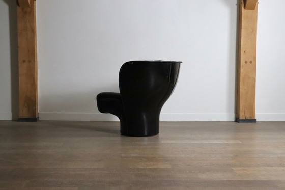 Image 1 of Vintage Elda Loungestoel in zwart op zwart van Joe Colombo voor Comfort Italië 1970