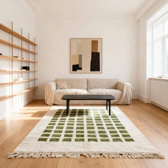 Tapis moderne à motif à carreaux en laine 2COLOUR 250CMX150CM – Wool (photo 4 of 8)