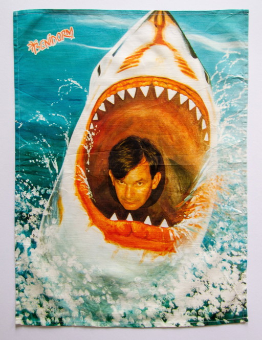 Torchon original Martin Parr / 'Benidorm Shark / Autoportraits / 70 x 50cm