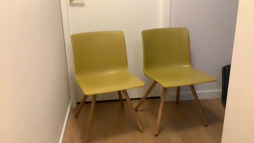 Gispen Nomi Stoelen 2 Stuks Oker Met Blauwe Hoes