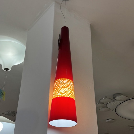Lampada Sospensione Cono Vetro Murano Rosso Vintage Design Pop Space Age 70 – Lampade a sospensione (photo 6 of 6)