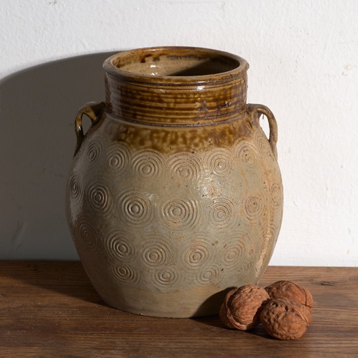 Jarrón antiguo chino de gres esmaltado – China, circa 1900
