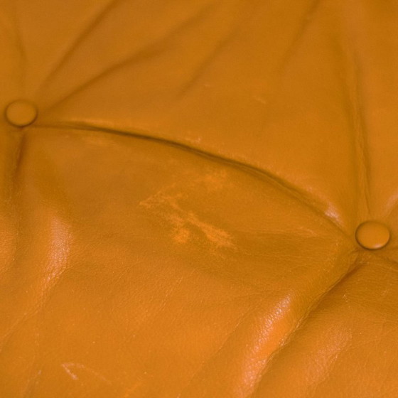 Image 1 of 3x Vintage Coronado Bruine Lederen Woonkamerset Tobia Scarpa Label C&B Italia