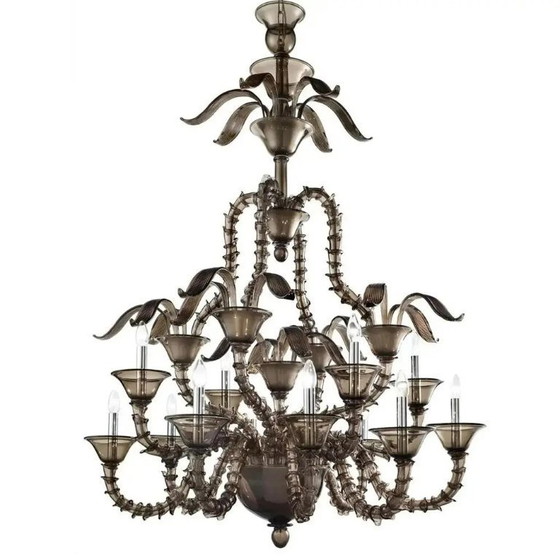 Image 1 of Handcrafted Modern Fumé Murano Glass Chandelier by Simoeng for Simoeng