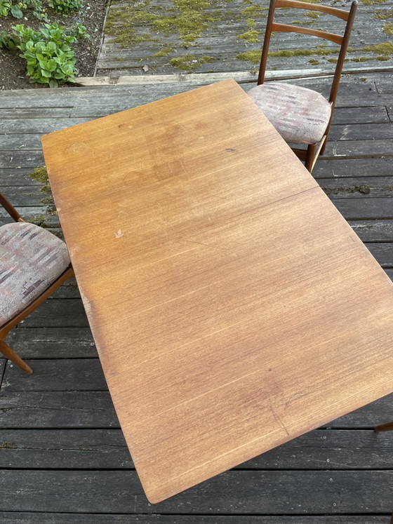 Image 1 of Dining table with 4 upholstered chairs, 1960s