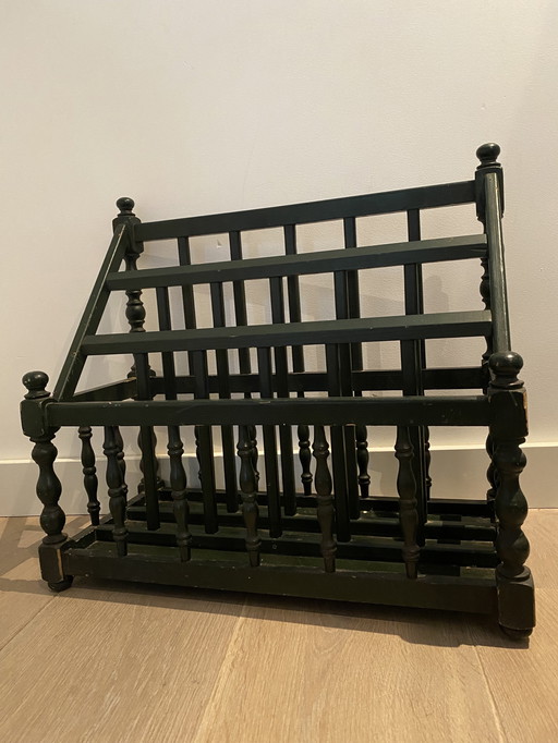 Tijdschriften houten rek - antiek - hip - eyecatcher