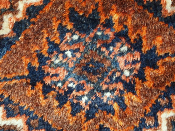 Image 1 of Handmade antique collectible Persian Shiraz bagface 2.6' x 2.8' (81cm x 85cm) 1900s - 1C397