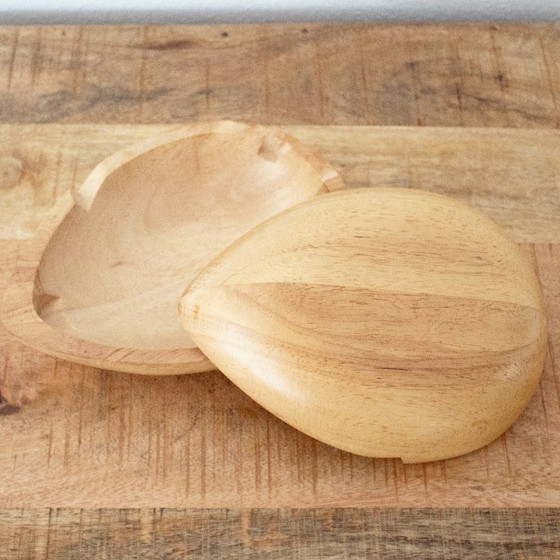 Image 1 of Light wooden box in the shape of an egg: modern design