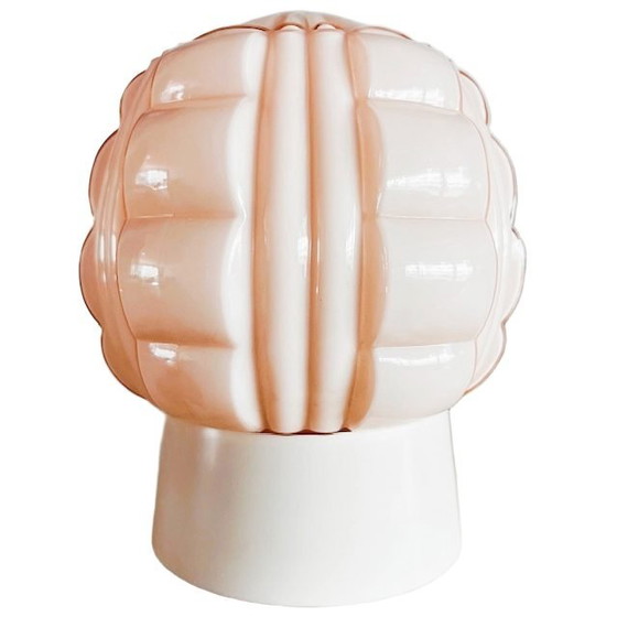 Image 1 of Lampada da soffitto vintage Thabur Art Deco color rosa salmone, anni '30.