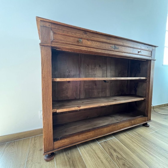Image 1 of Offenes Sideboard/Vitrinenschrank aus Eiche im Landhausstil, 1930/50