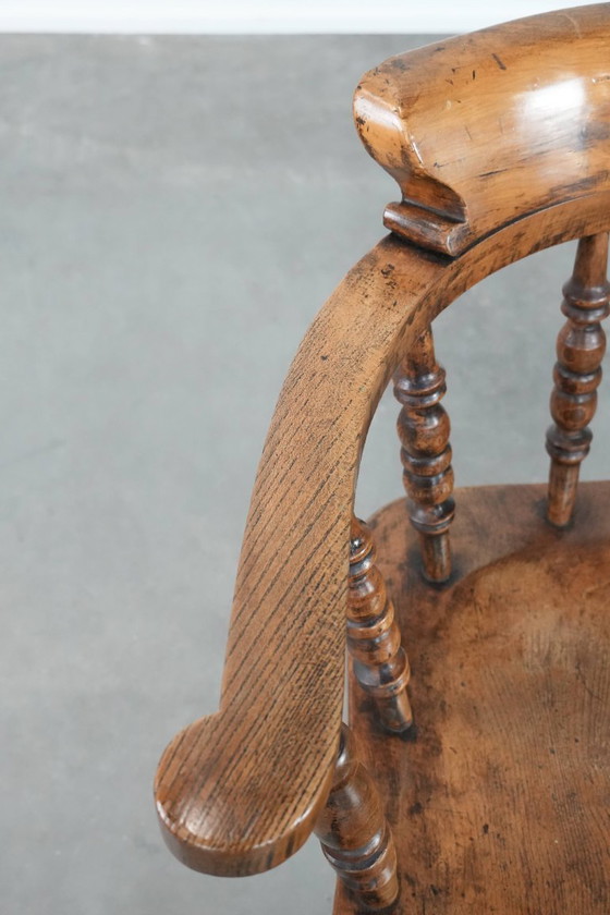 Image 1 of Antieke Engelse captainchair/ bijzetstoel/ bureaustoel uit begin 19e eeuw