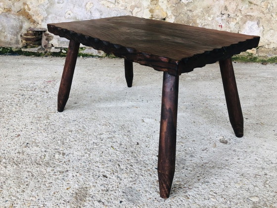 Image 1 of Vintage Farmhouse Side Table on Tapered Legs