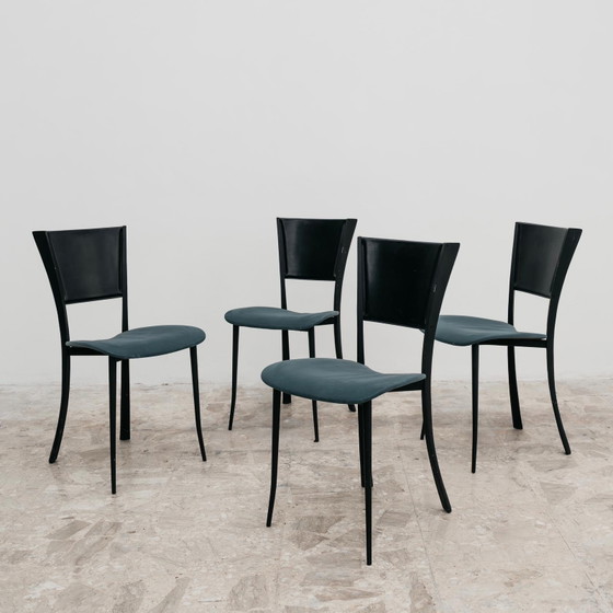 Image 1 of Dining Set of 4 Chairs, Made in Italy, 1980s Postmodern, Modern Antiques