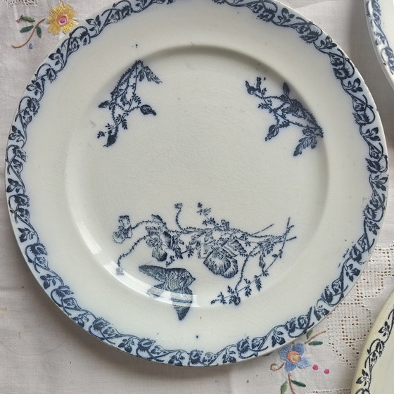 Image 1 of 🪻 Vajilla antigua Sarreguemines "Coquelicots" de 9 piezas — Herencia francesa