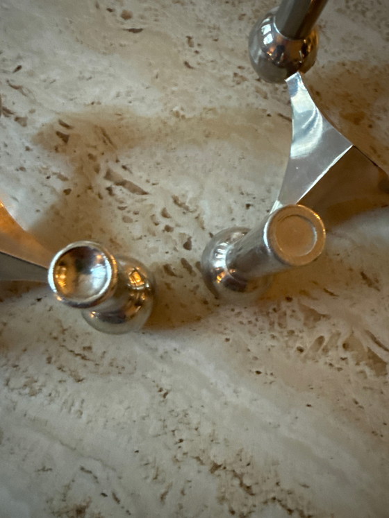 Image 1 of Titre : Ensemble de 9 Bougeoirs Modulaires Nagel/BMF - Chrome Vintage 1960

