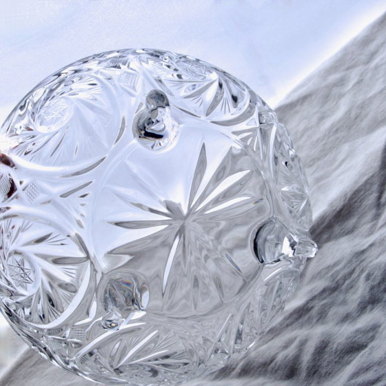 Image 1 of Grote antieke Boheemse kristallen snoepschaal