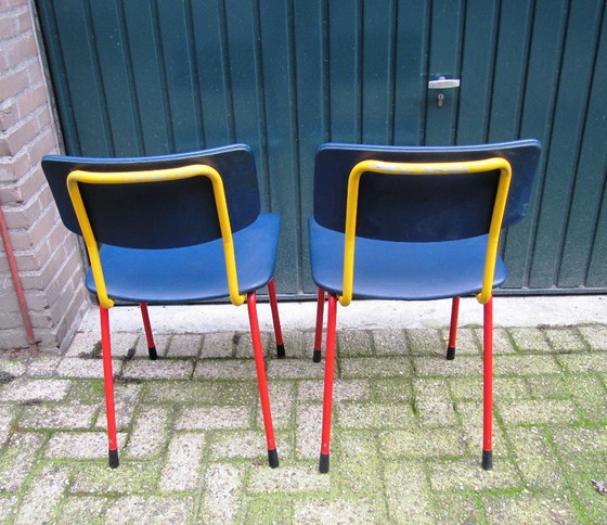 Image 1 of 4x Gispen tube chairs, model 1231, circa 1960s
