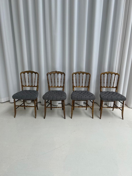 Napoleon Salonstuhl 4 Stück – napoleon salon stoel, Esszimmerstühle, Wood, Velvet (photo 6 of 8)