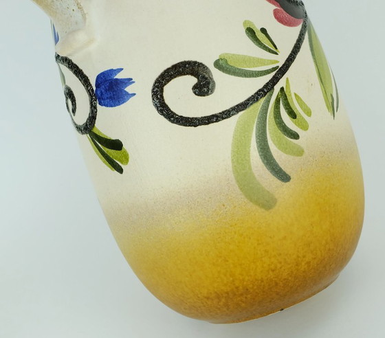 Image 1 of Vintage Scheuwich vaas uit het midden van de vorige eeuw, kleurrijk met lavasteenbloemen, model 484-27