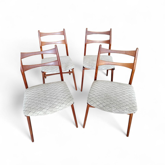 Image 1 of Vintage set of 4 teak dining chairs, Habeo