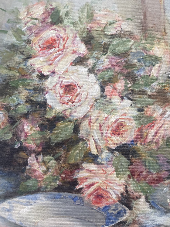 Image 1 of Romantisches Gemälde mit rosa Rosen