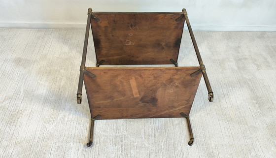 Image 1 of 😍✨Prächtiger Barwagen von Maison Jansen – Messing, Bronze und Blattgoldleder – Um 1950✨😍