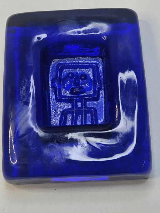 Vide-Poche / Cendrier / Plat à bibelots en verre bleu cobalt Erik Höglund pour Boda Glasbruk, années 1960 – schalen