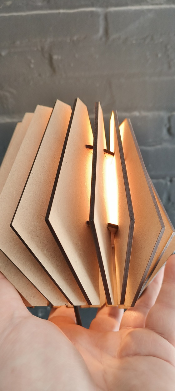 Image 1 of Van Tjalle and Jasper Mini-spot table lamp laser-cut MDF lamp modern minimalist design
