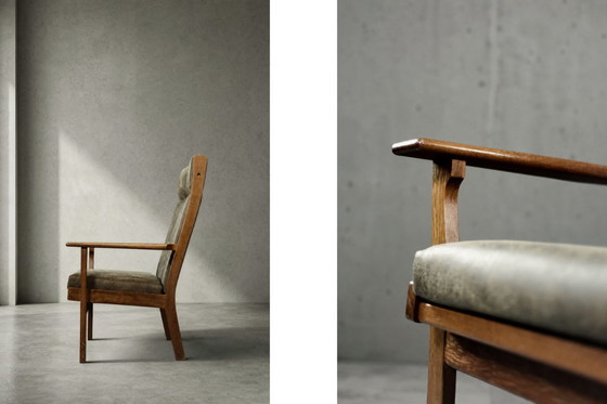Image 1 of Vintage Mid-Century Danish Modern Model GE-181-A Armchair by Hans J. Wegner for Getama, 1950s