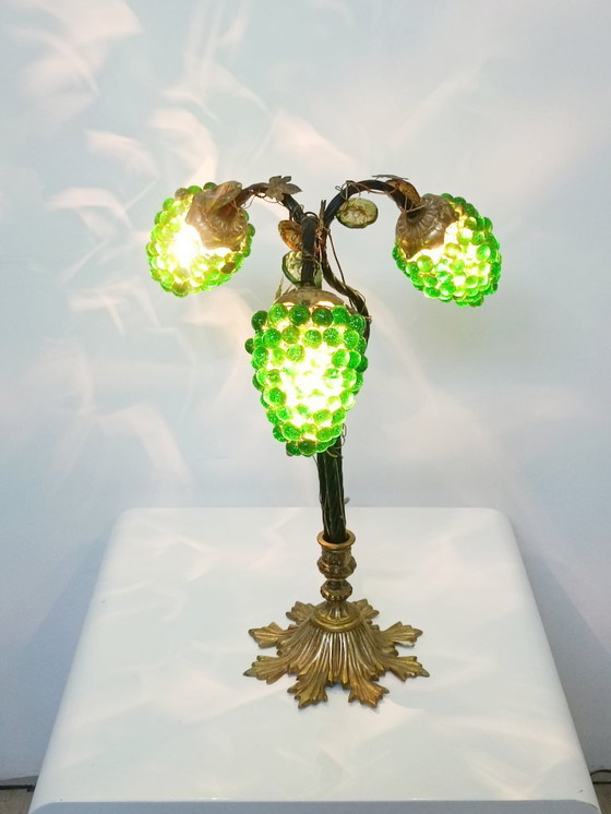 Image 1 of Sculptural lamp, bunch of grapes, Murano glass, 1960s