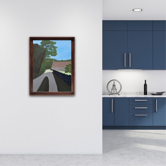 Image 1 of Öl auf bespanntem Keilrahmen. Format 73x54cm. Schwarze amerikanische Kiste.