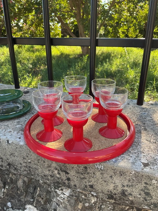 Verres à liqueur et plateau Bodum Jr. '80