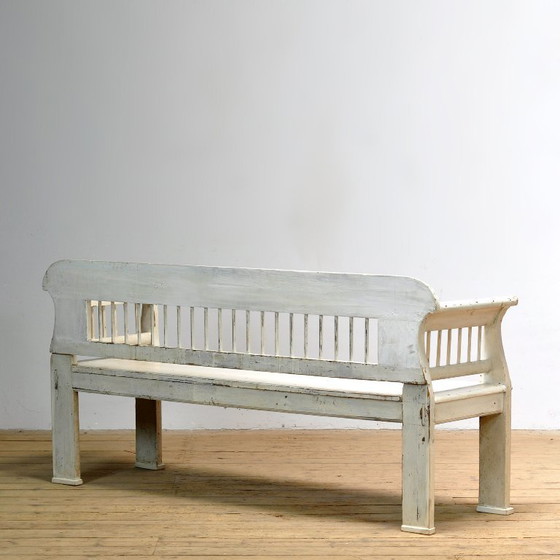 Image 1 of Banc ancien en pin, années 1900