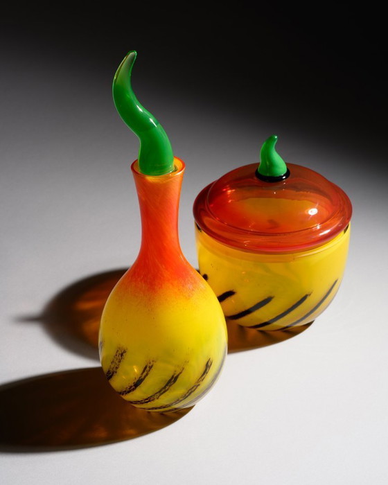Image 1 of Rosenthal Studio Line « Kontiki » Nanny Still (1993) Carafe H37cm et coffret avec couvercle