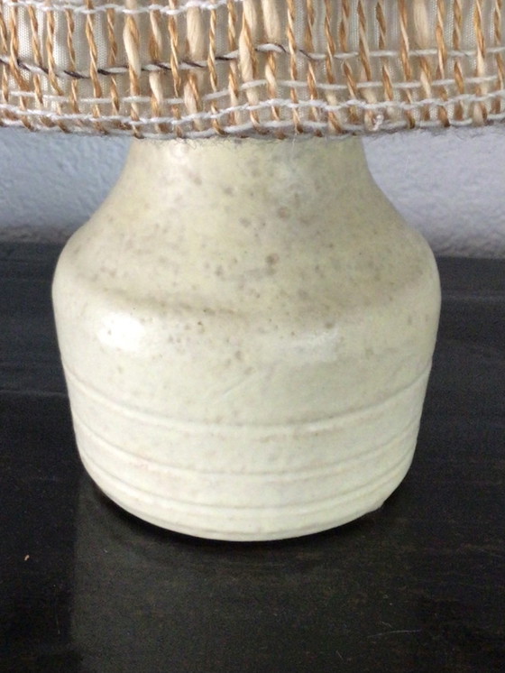 Image 1 of Lampe de table vintage Potterie de Schuur, milieu du siècle, avec abat-jour d'origine
