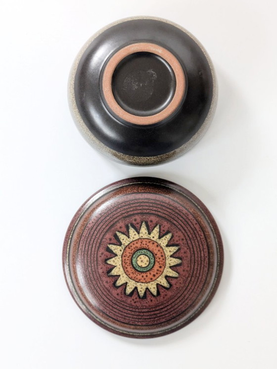 Image 1 of Vintage 1970s Ceramic Lidded Box | KMK Gerona West German Pottery