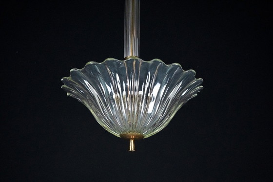 Image 1 of Suspension Art Déco Seguso en verre de Murano transparent. Italie, années 1940.