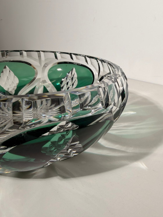 Bol de cristal tallado Val Saint Lambert – Verde esmeralda – Vajillas (photo 4 of 5)