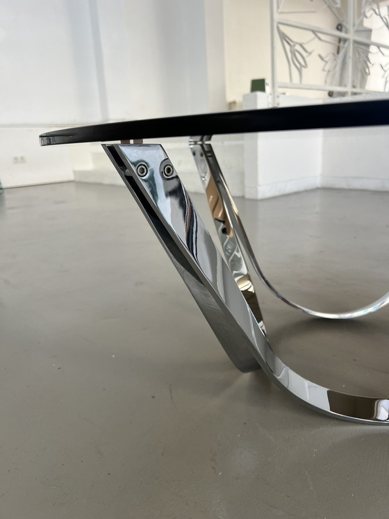 Image 1 of Model 2075 Werner Lindner for Bacher coffee table, chrome and glass