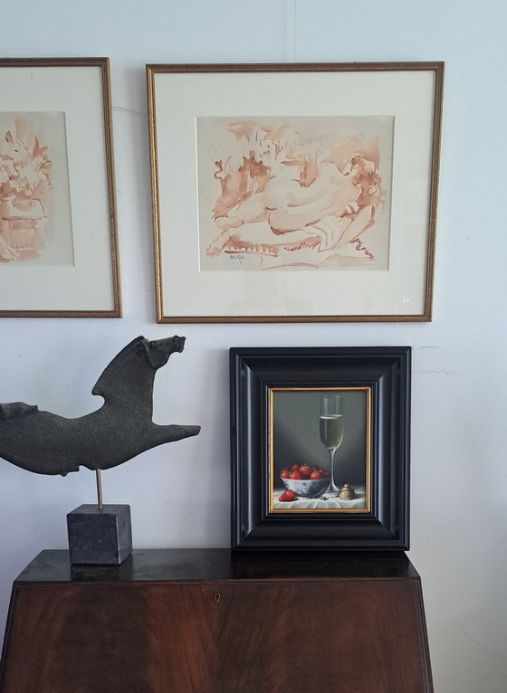 Image 1 of Still life with champagne and strawberries by Rob Ritchie