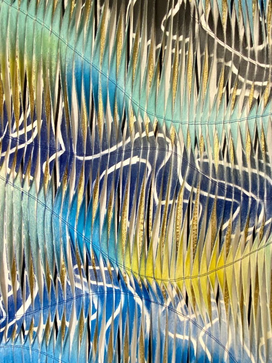 Image 1 of Textile sculpture painting. ref Nordic Shards