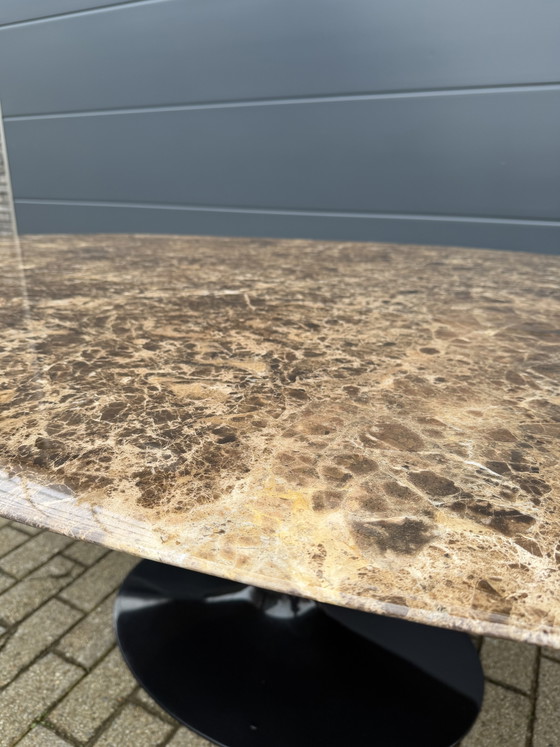 Image 1 of Original oval Knoll Tulip dining table (244cm) Emperador