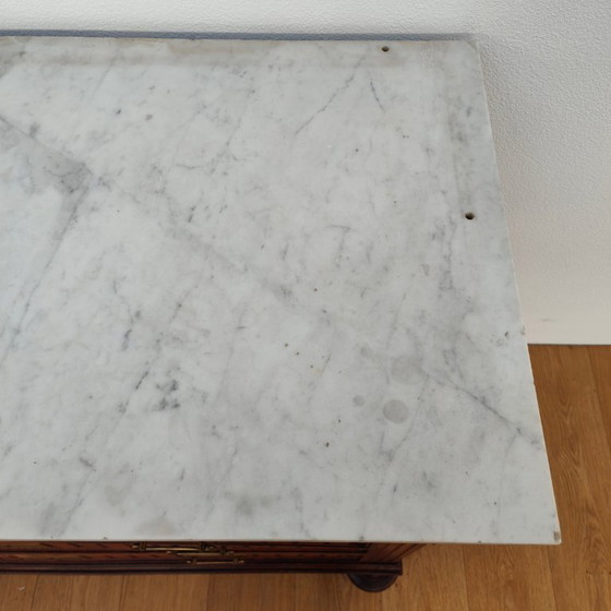 Image 1 of Vintage antique dresser chest of drawers bathroom furniture with marble top