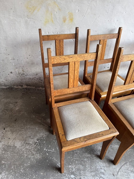 Image 1 of Satz von 6 Amsterdam School Art Deco Esszimmerstühlen