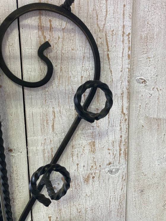Image 1 of Wrought iron wall-mounted coat rack